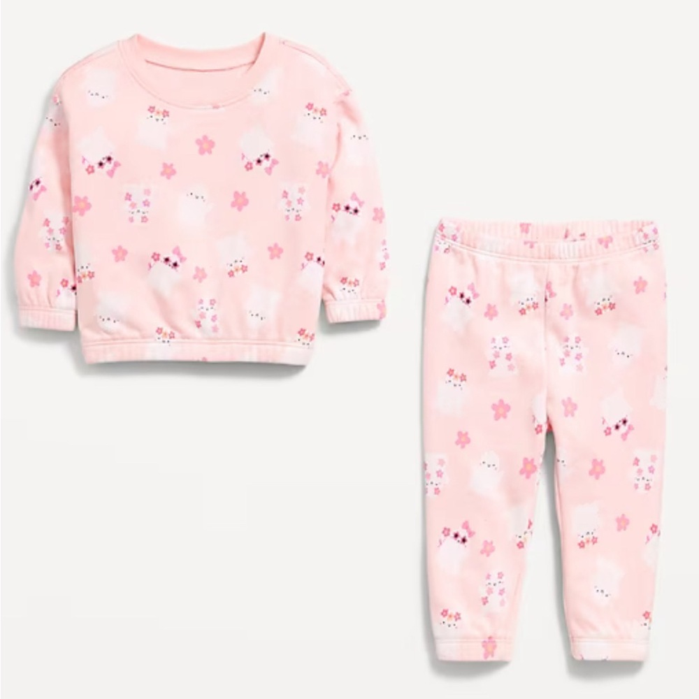Old Navy Pink Halloween Cute Ghost Matching Set Baby Girl 3-6 months NEW NWT